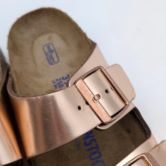 Birkenstock Arizona Soft Footbed Sandal Unisex Metallic Copper Sz US W8/M6 EU39 - Picture 13 of 16